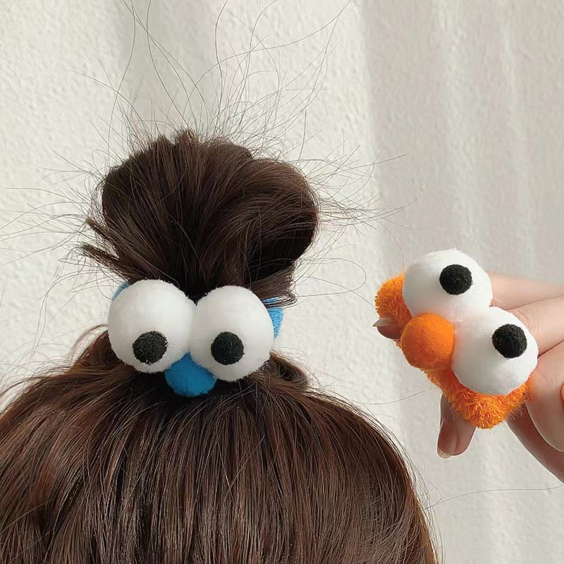 New Pattern Fashion Hair Band, Autumn and Winter Big Eyes Rope Girl, High Elasticity, Candy Color Hair