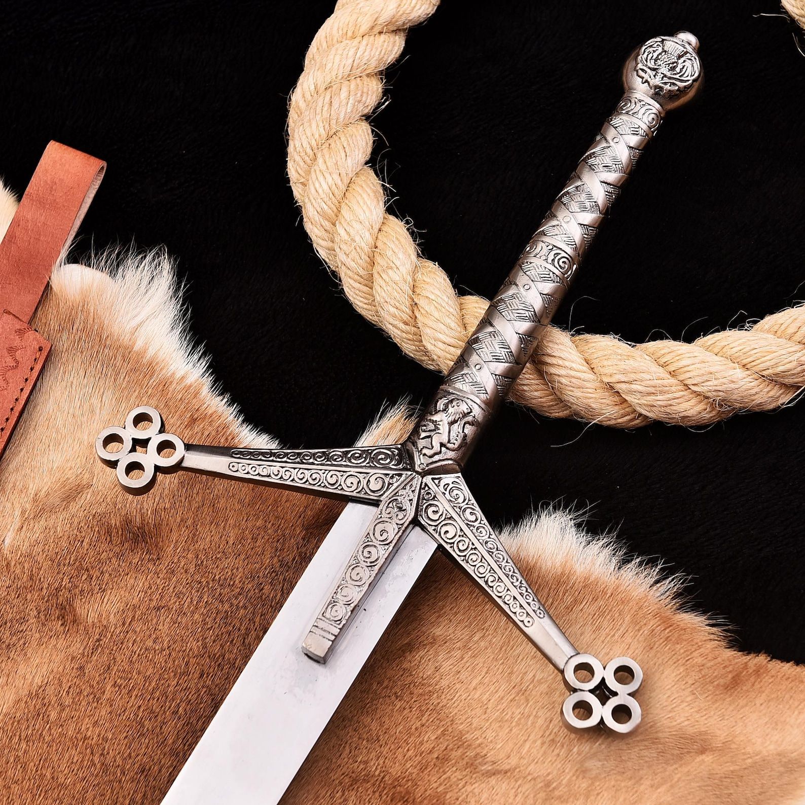 Renaissance Knight Sword | 38 Inch Hand-Forged Medieval Replica | Knight Replica | Costume display