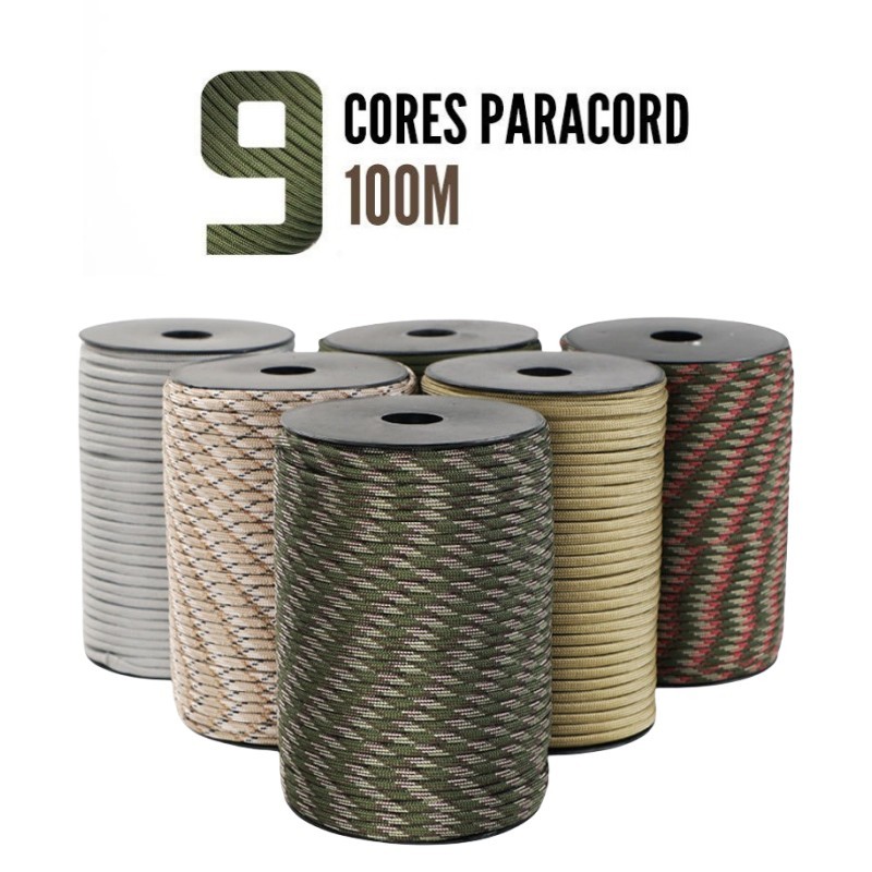 Ultra Strong 9 Core Paracord Rope 4mm Military-Grade Survival Cord for Camping, DIY Tent Lanyard Strap & Emergency Use