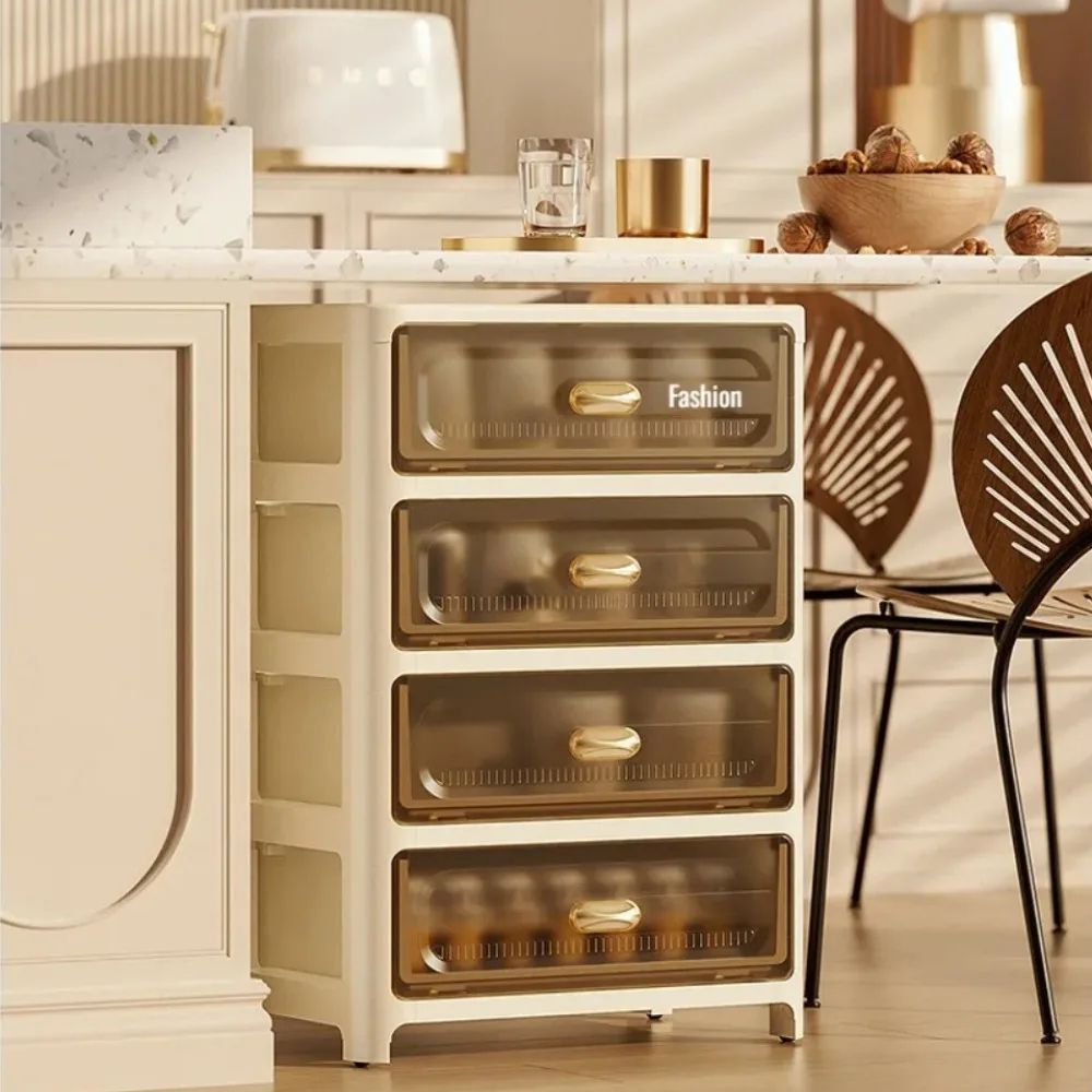 EuroStack Rolling Multi-Layer Storage Cabinet – Stackable PP Drawer Organizer with Wheels