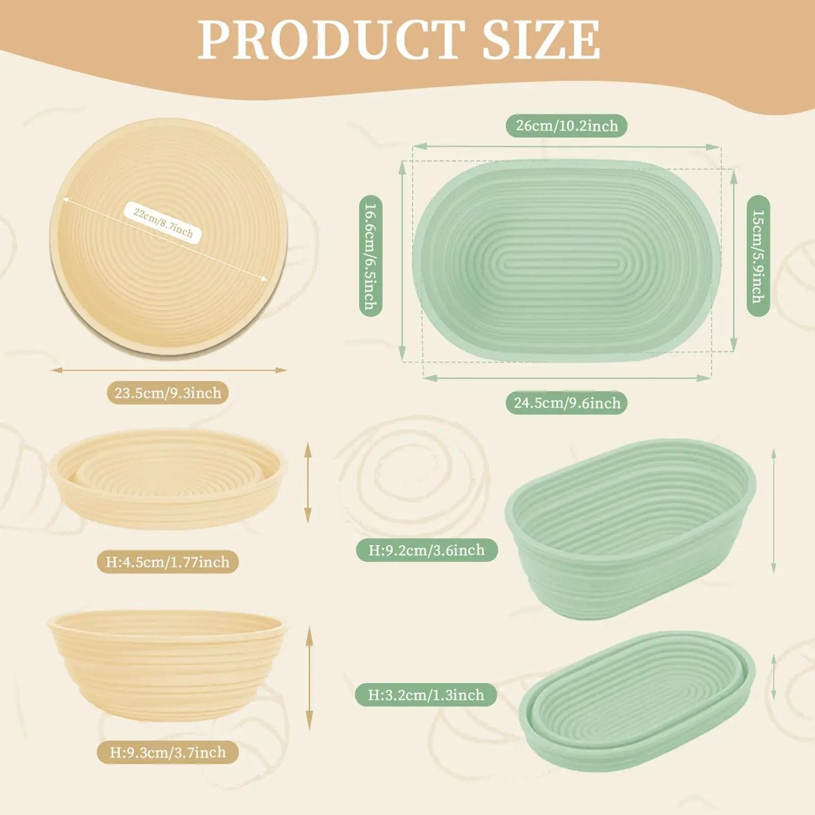 Foldable Silicone Sourdough Bread Proofing Basket