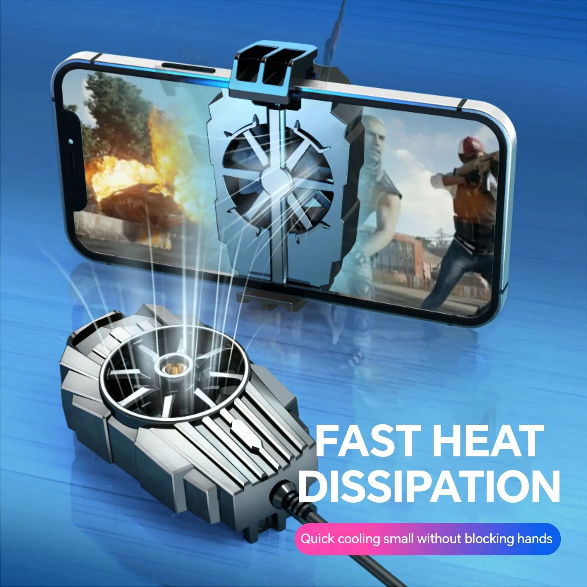 Portable Mobile Phone Cooling Fan for Gaming – USB Radiator Mini Cooler for iPhone & Android