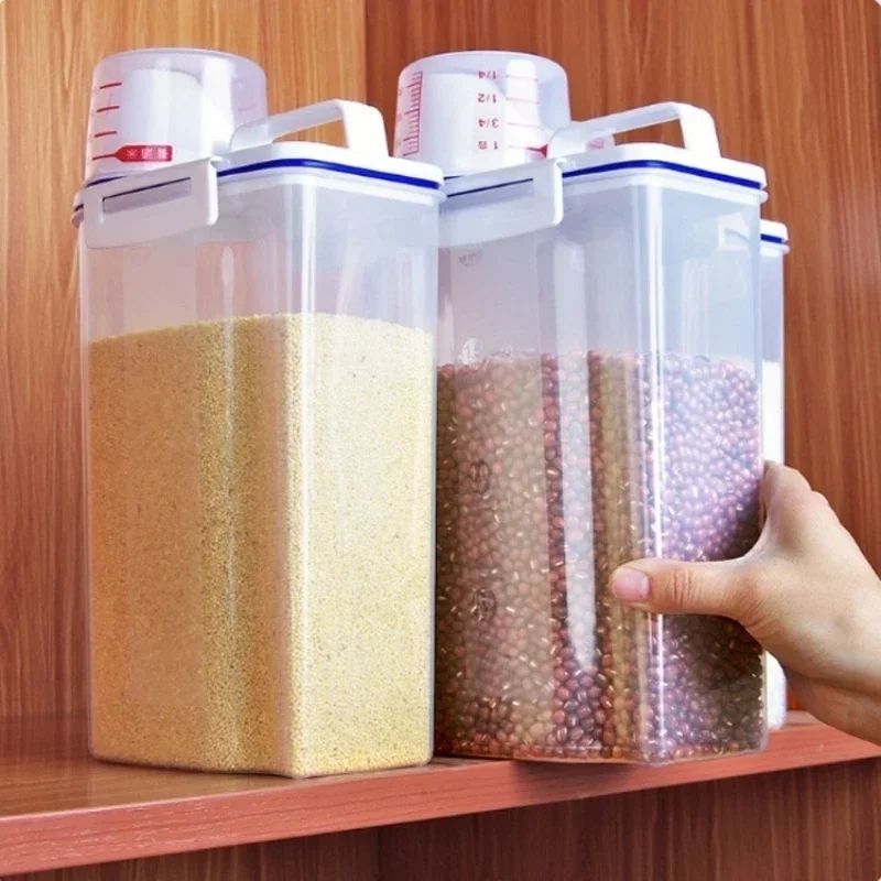 GrainGuard Airtight Storage Container – Large PP Rice & Cereal Dispenser with Measuring Cup