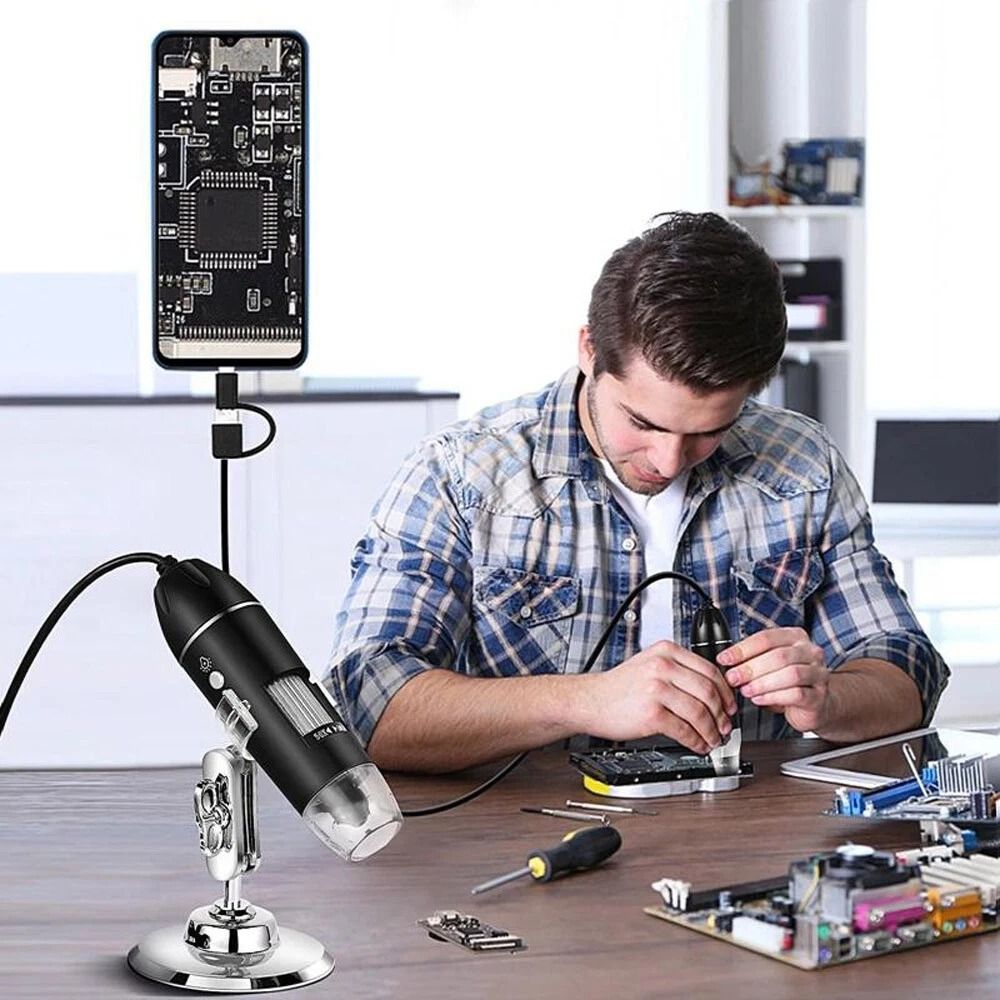 USB Digital Microscope Camera with LED Lights for Coin Jewelry and PCB Inspection