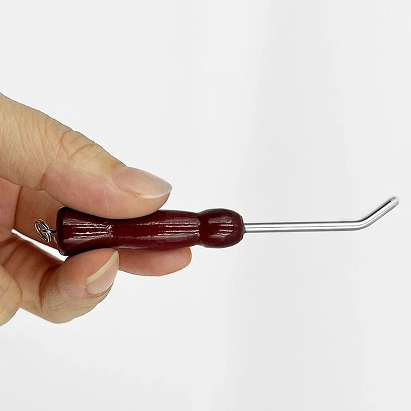 Stainless Steel Squid Jig Hook Adjuster Tool with Wooden Handle