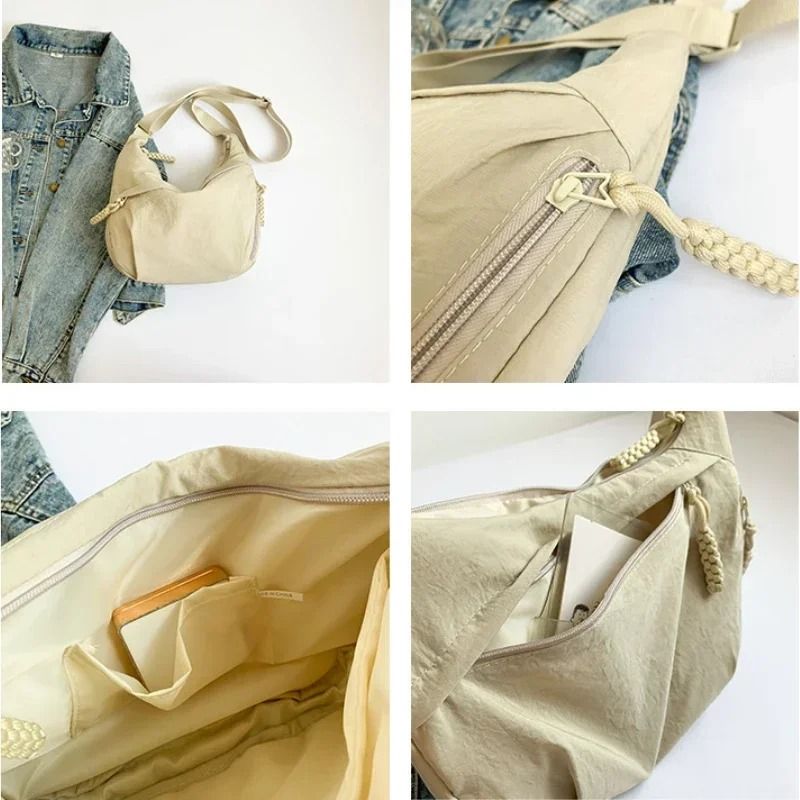 Womens Soft Cloth Shoulder Crossbody Bag