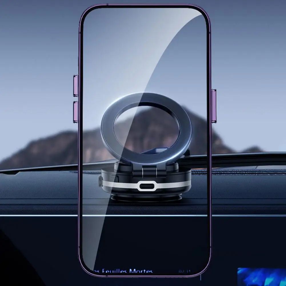 Magnetic Car Phone Holder Electric Vacuum Suction Mount Strong Grip 360° Rotation Secure Dashboard Windshield Stand