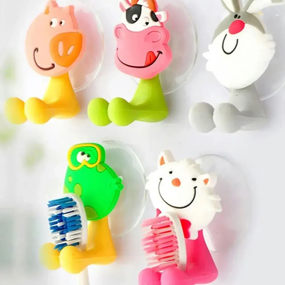 Rabbit Kids Toothbrush Holder Wall Mounted Suction Cup Toothbrush Holder