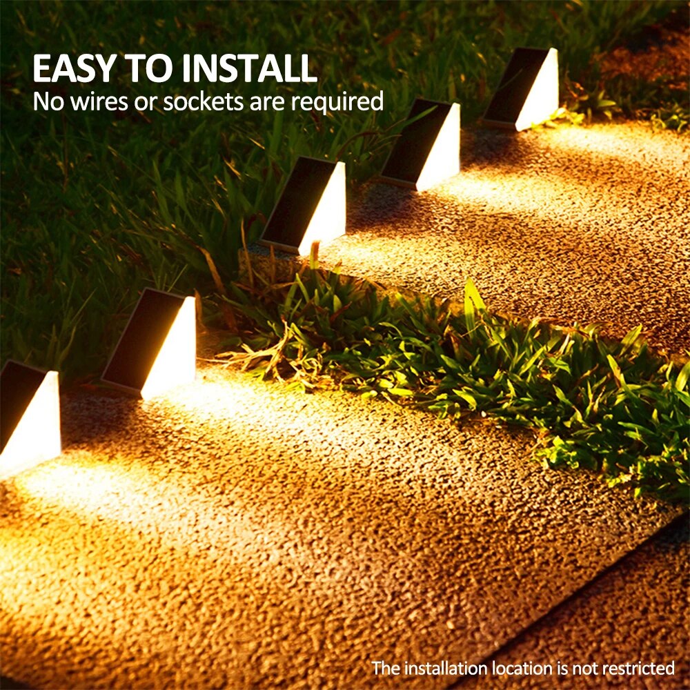 Outdoor Solar Step Lights Waterproof, RGB & Warm White for Yard, Patio & Driveway Decor