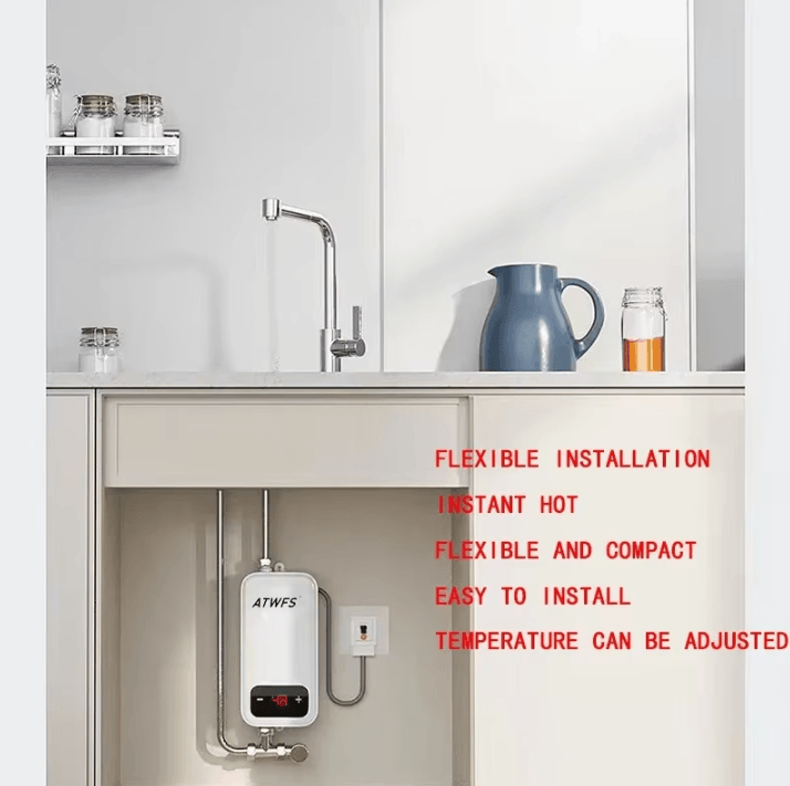 ATWFS Instant Electric Water Heater 220V 4600W (EU Plug)– Portable Hot Water Heater for Bathroom and Kitchen