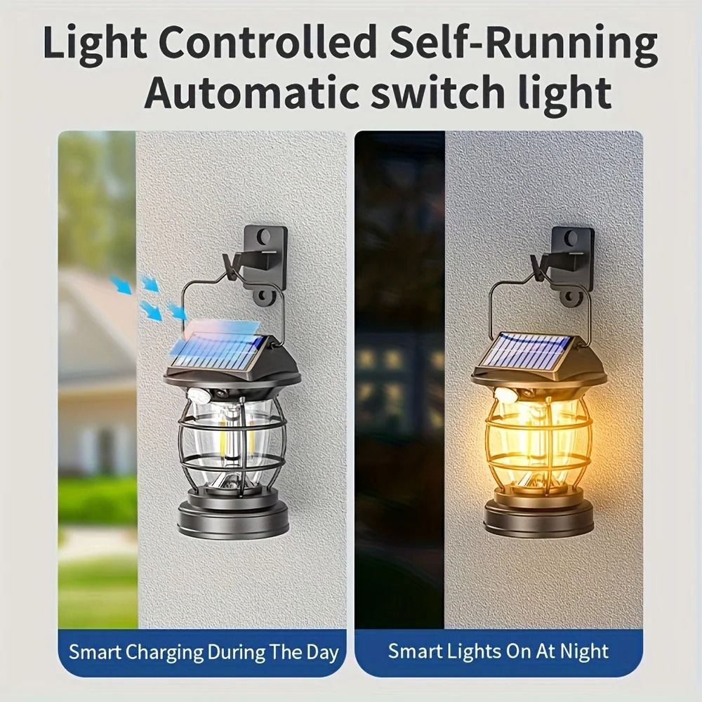 Solar-Powered Retro LED Camping Lantern