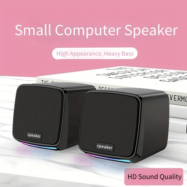 SonicGlow Mini Computer Speakers with Stereo Sound and Cool Lights
