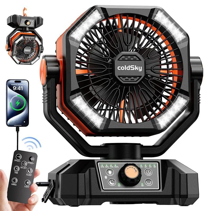 20000mAh Battery Camping Fan with LED Lantern