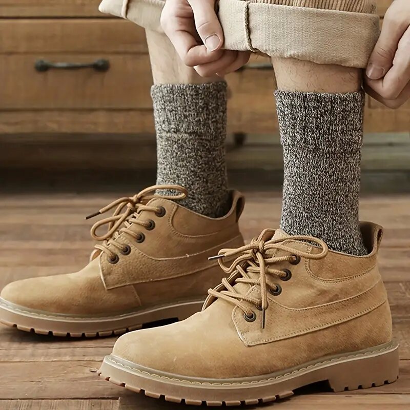 Winter Merino Wool Slipper Socks for Men Thick, Warm, and Comfortable for Cold Weather