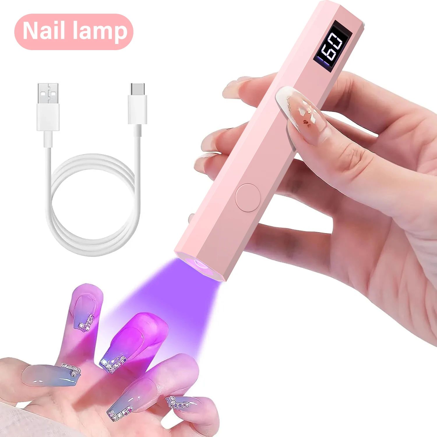 YIKOOLIN Handheld UV LED Nail Lamp Portable Gel Nail Dryer for Fast Nail Art Curing