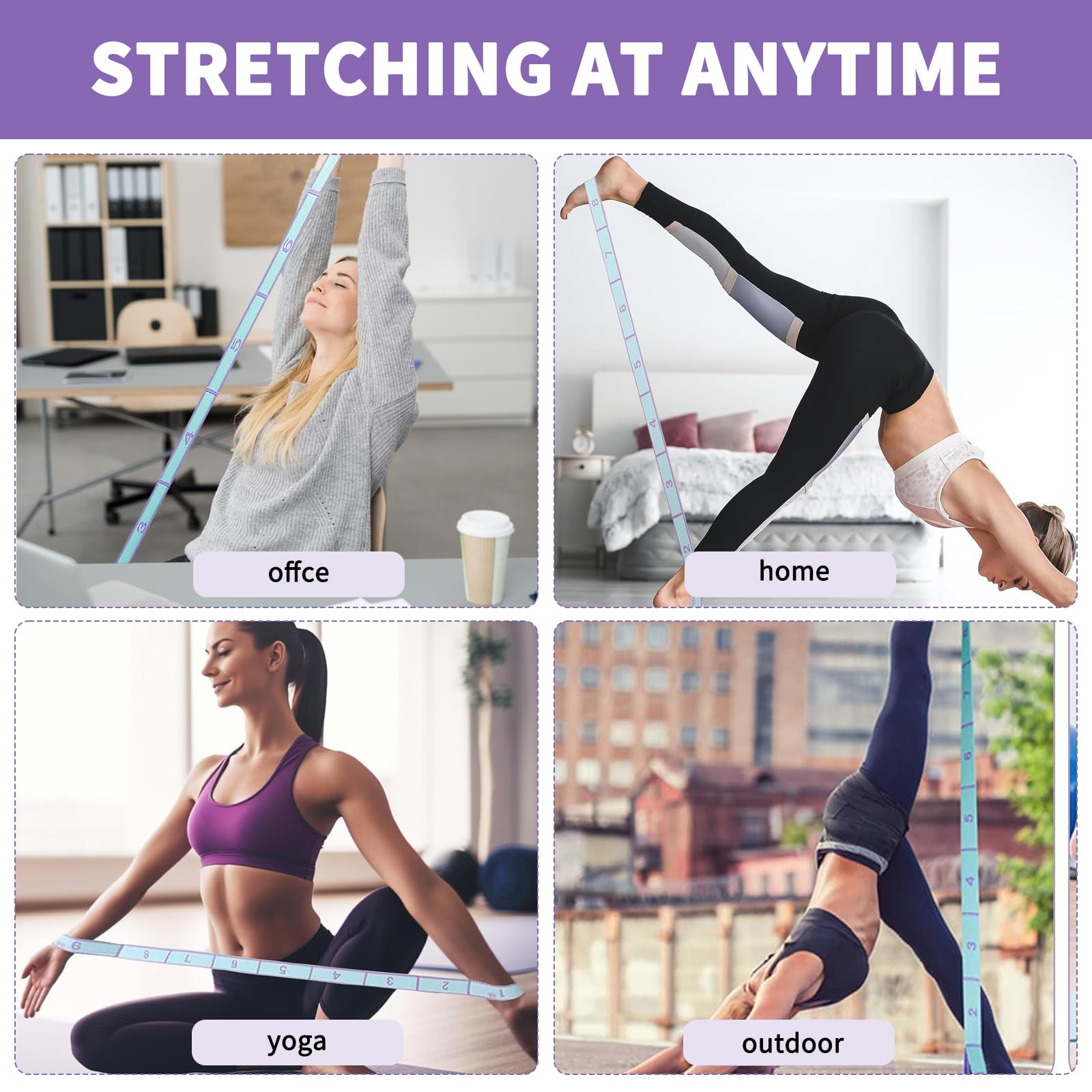 Adult Latin Training Elastic Bands, Resistance Band Yoga Auxiliary Stretching Belt, Beginner Pilates Dance Loop Fitness