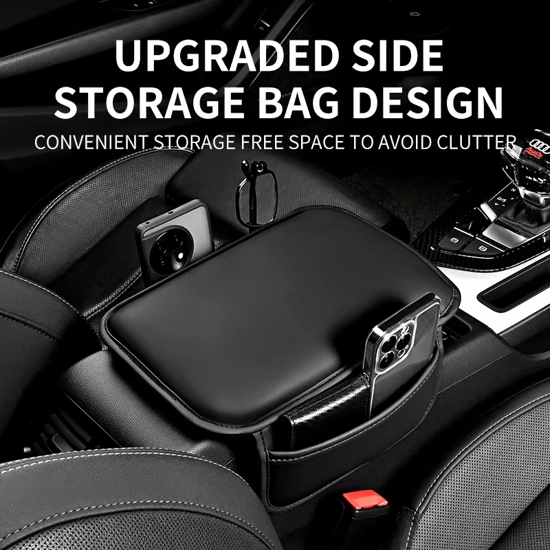 Center Console Arm Rest Waterproof, Car Armrest Box Pad, Elbow Rest Cushion with Storage Pocket Interior, Armrest