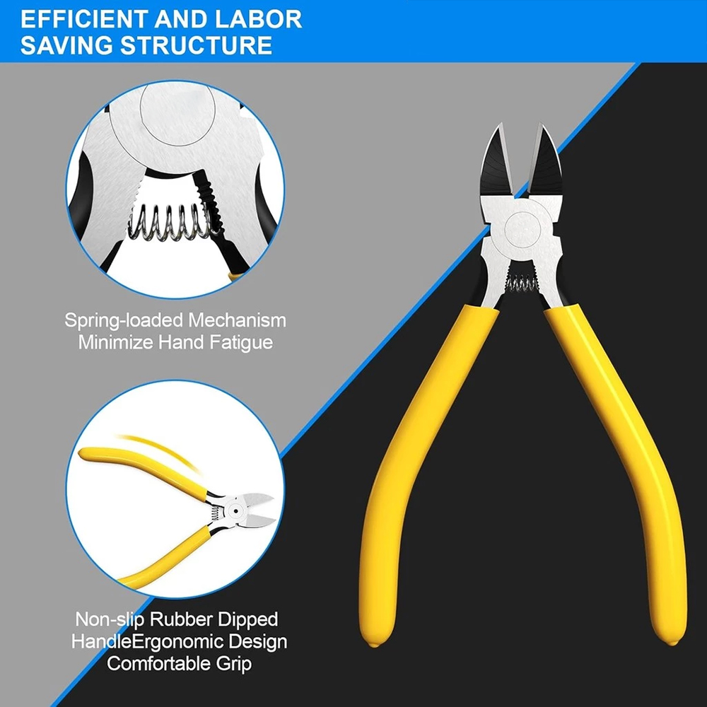 Ultra Sharp Precision Wire Cutters Mini Diagonal Pliers with Spring Loaded Grip