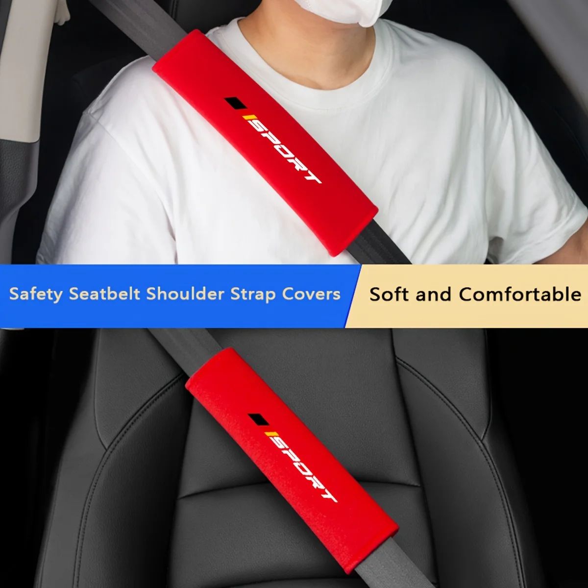 2pcs Universal Car Seat Belt Pads – Plush Soft Shoulder Strap Cushions for Comfort & Safety