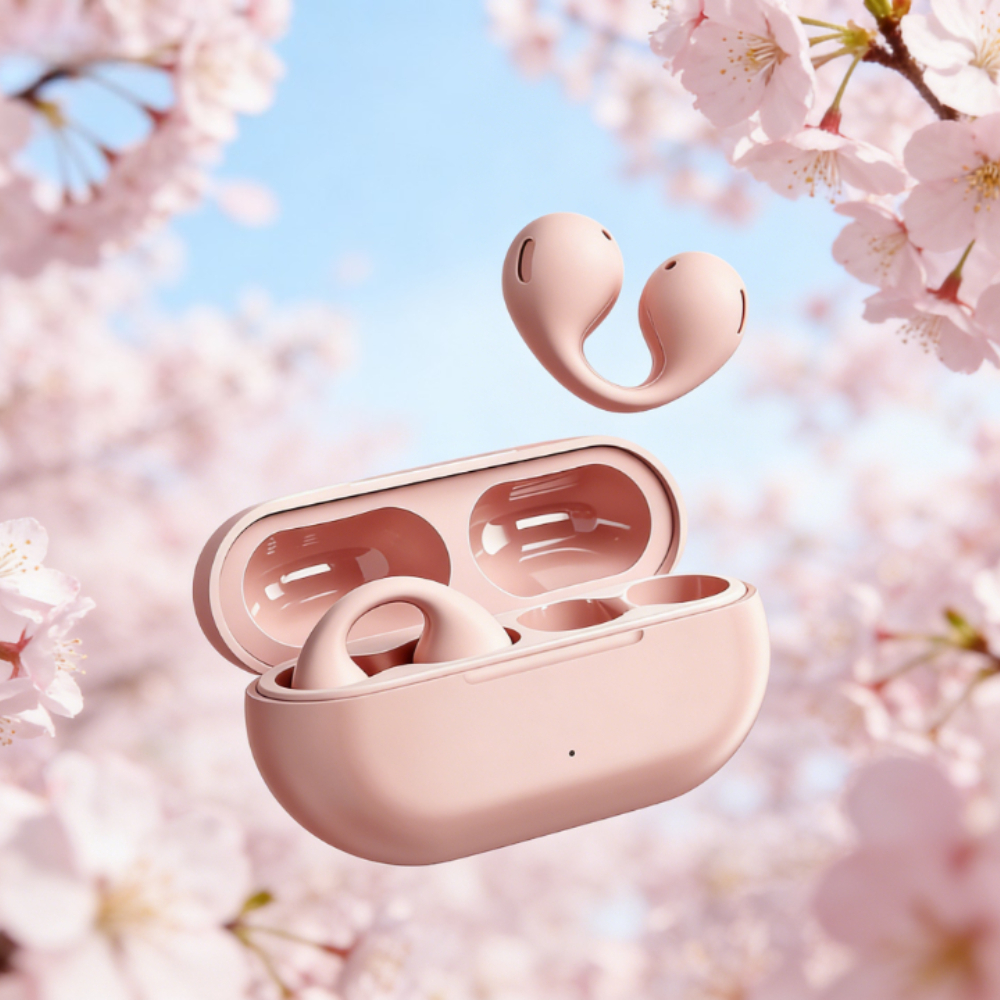 Open Ear Clip On Earbuds with Charging Case for Sports and Daily Wear
