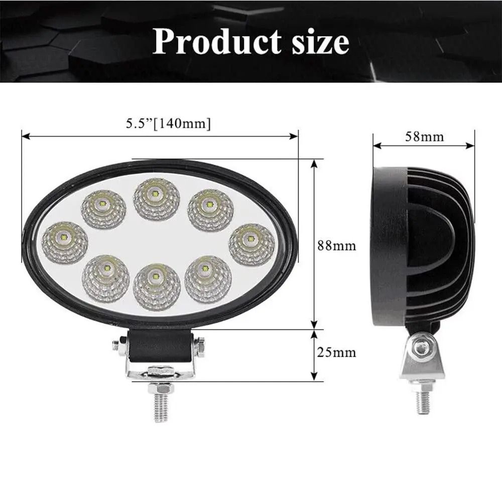 Oval LED Tractor Headlight & Work Light | High-Intensity Flood Lamp for John Deere, Kubota & Farm Equipment