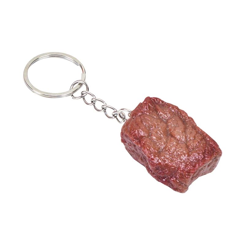 Simulation Beef Cube Keychain