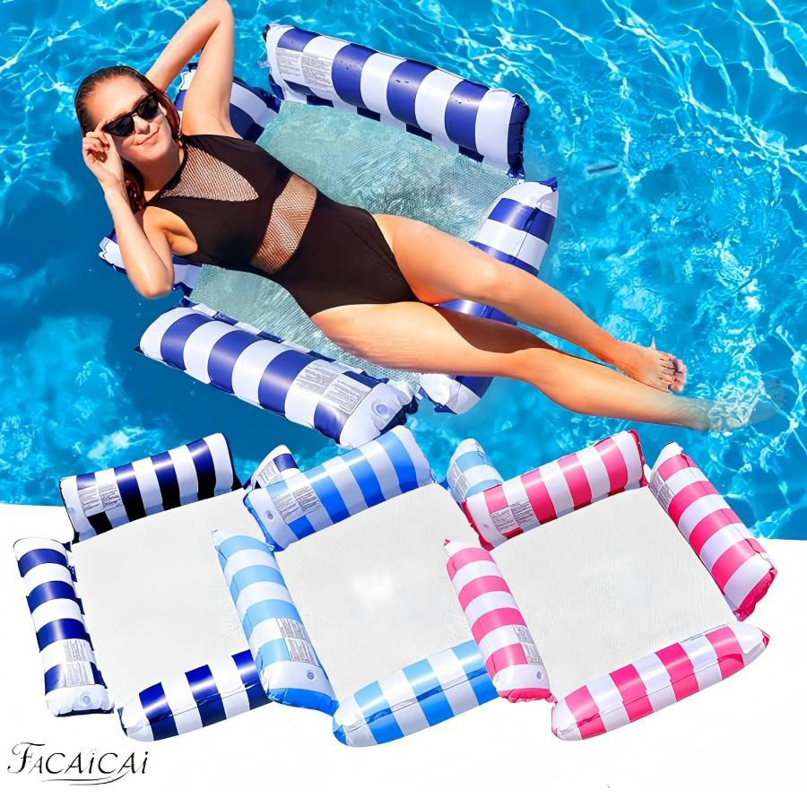 Inflatable Pool Hammock Recliner Float Adult Water Lounge Chair for Pool and Beach