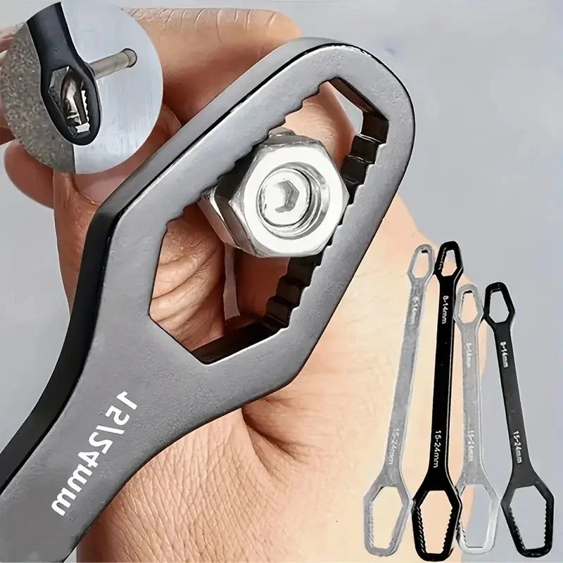 Compact Double-Head Adjustable Wrench (3–17 mm) – Versatile Multi-Purpose Tool