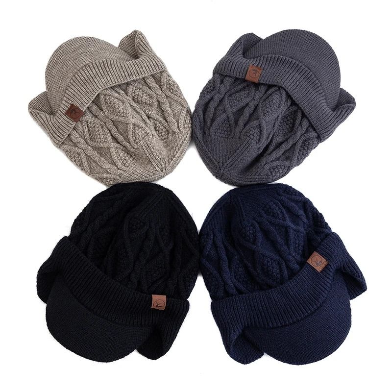 Unisex Winter Earflap Hat Fur Lined Warm Beanie for Outdoor Cold Weather