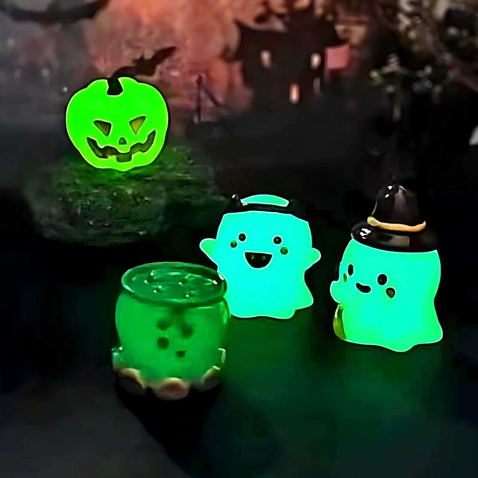 6 Piece Halloween Glow Ornaments for Party Home and Car Decoration