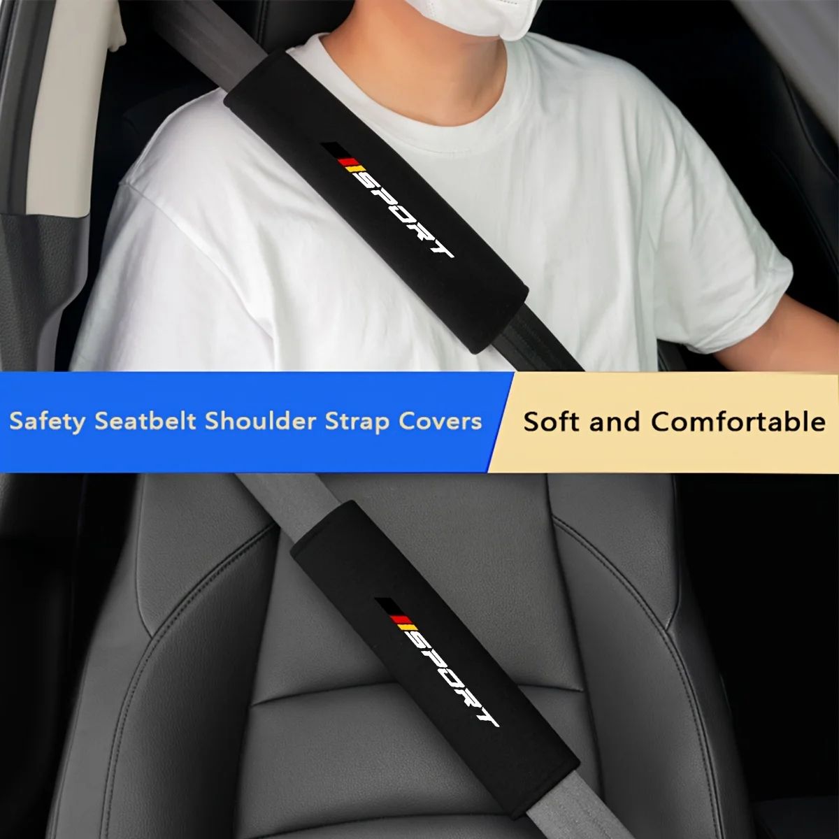 2pcs Universal Car Seat Belt Pads – Plush Soft Shoulder Strap Cushions for Comfort & Safety