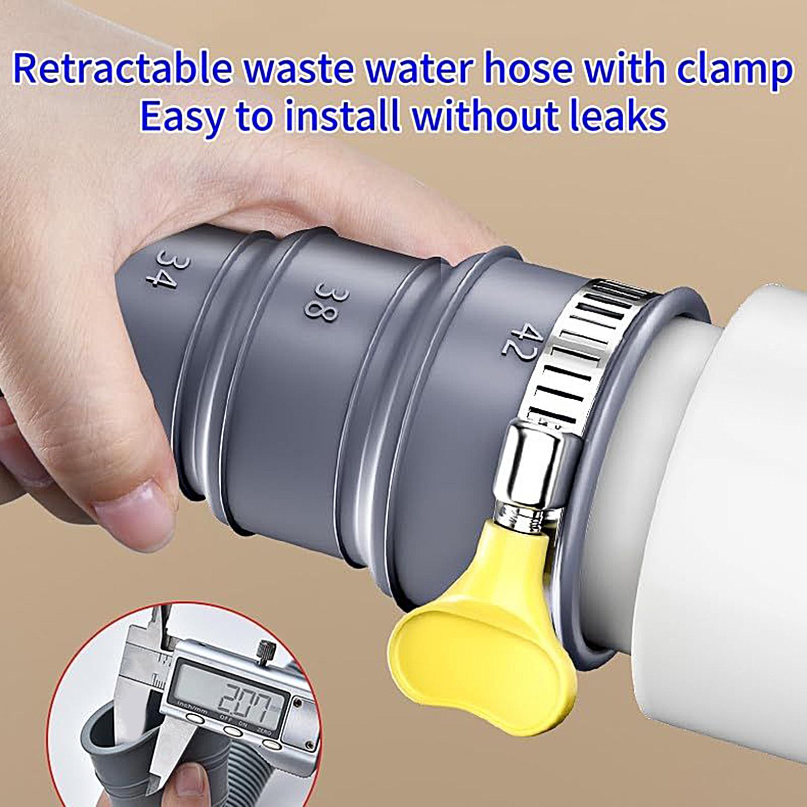 Foldable RV Sewer Hose Kit with Adjustable Leakproof Adapter