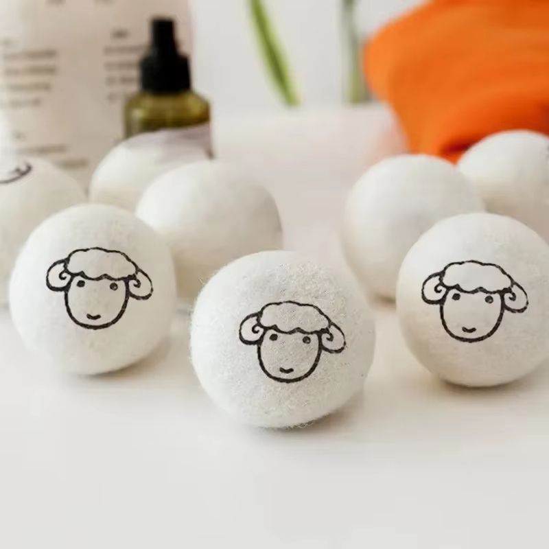 Reusable Wool Dryer Balls Natural Fabric Softener Laundry Set