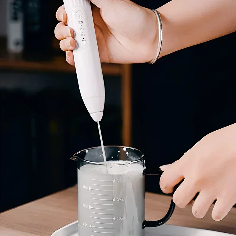 Portable USB Electric Egg Beater, Household Kitchen Handheld Egg White Frother, Coffee Whipping Foam Cream Gadget