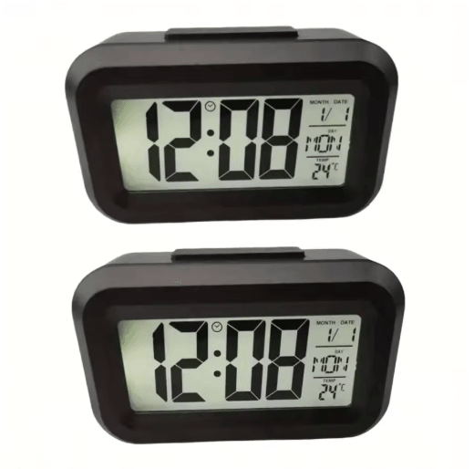 Smart Digital Alarm Clock with LCD Display Temperature Calendar & LED Backlight