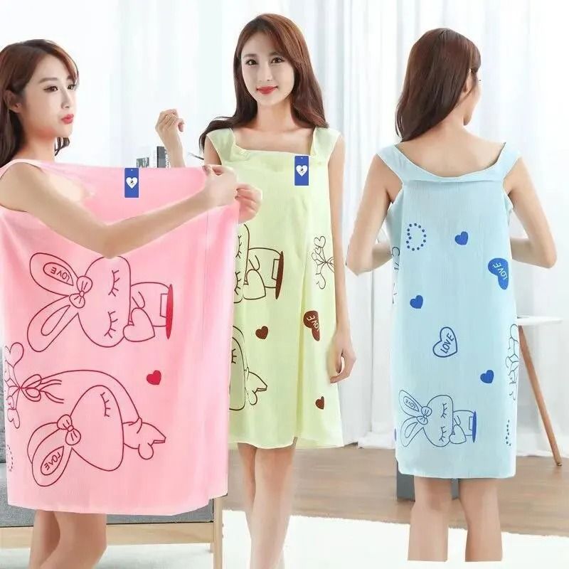 Wearable Bath Towel Thickened Absorbent Sauna Skirt for Women
