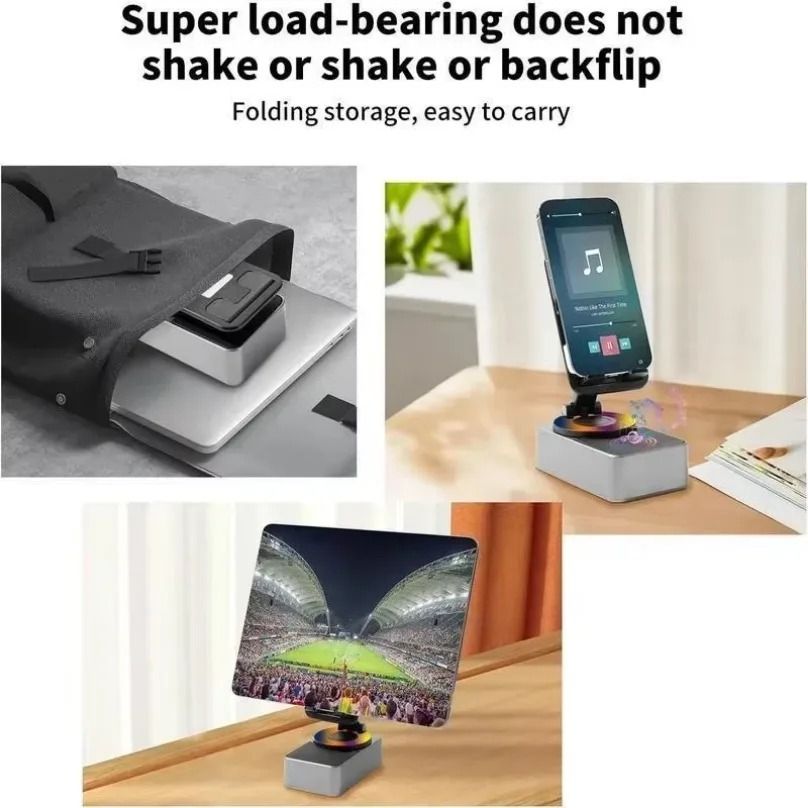 Wireless Bluetooth Speaker with Phone Holder and Power Bank