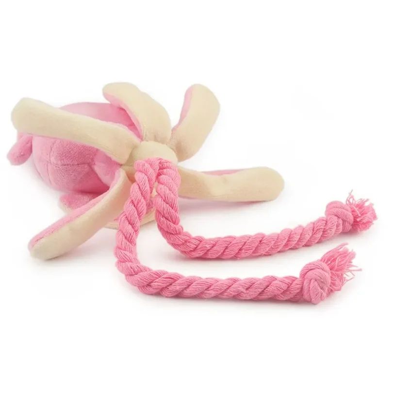 Pink Squid Puppy Chew Rope Plush Toy
