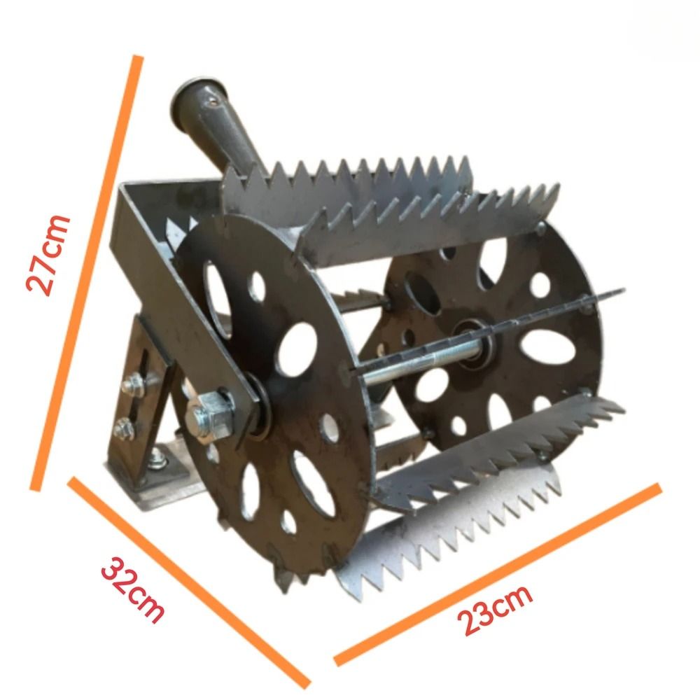 Wheeled Hand Push Weeder with Manganese Steel Saw Tooth Blades