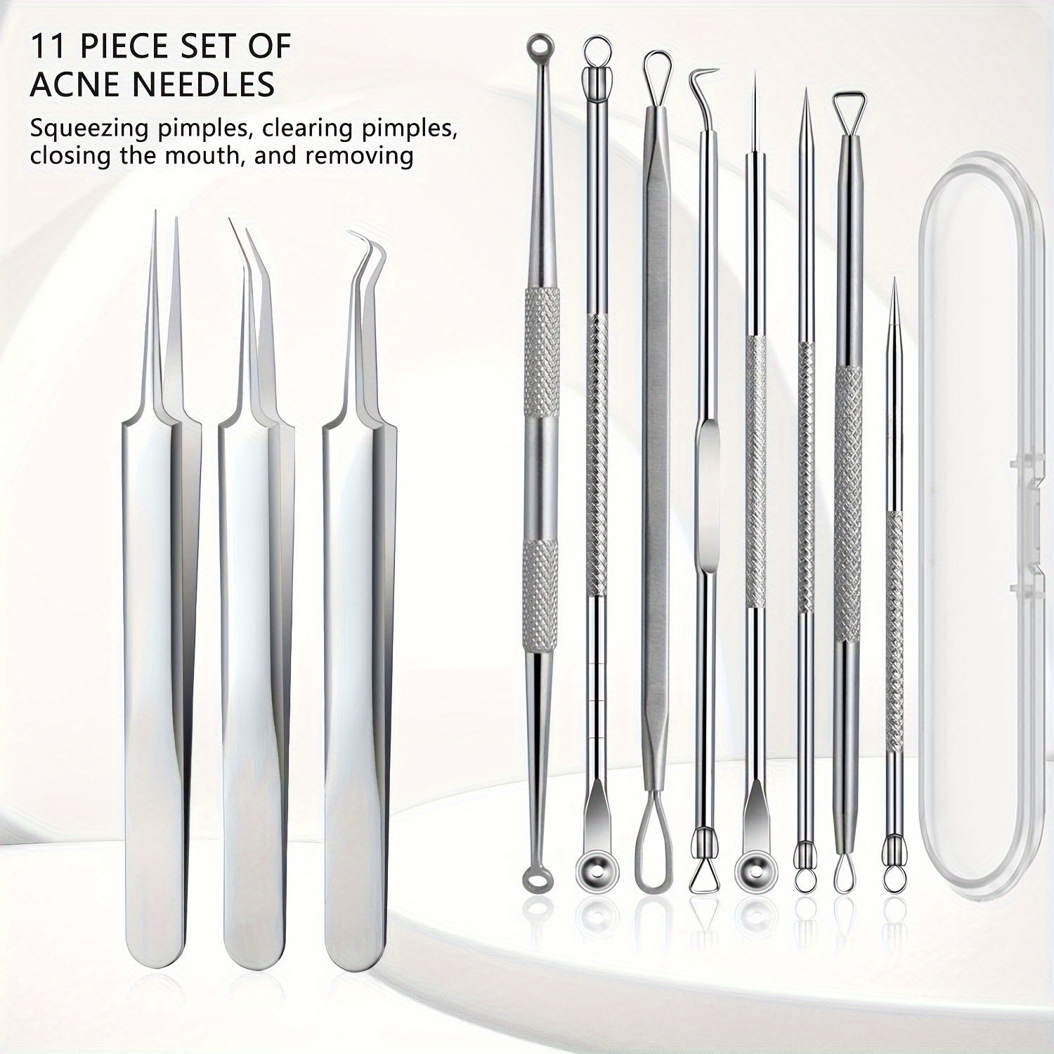 Stainless Steel Blackhead Kit Pimple Popper Extraction Tools Professional Set for All Skin Types