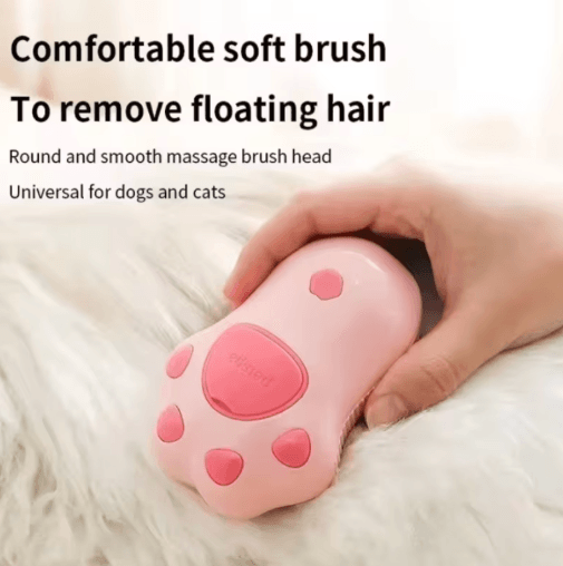 Cute Pink Silicone Pet Steam Massage Brush Floating Hair Bath and Grooming Comb