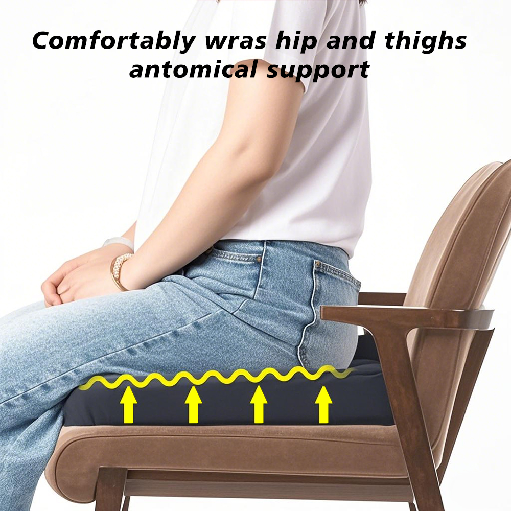 Seat Cushion for Wheelchair, Cool Fabric Relieves Buttock Pressure, Temperature Control Cushion
