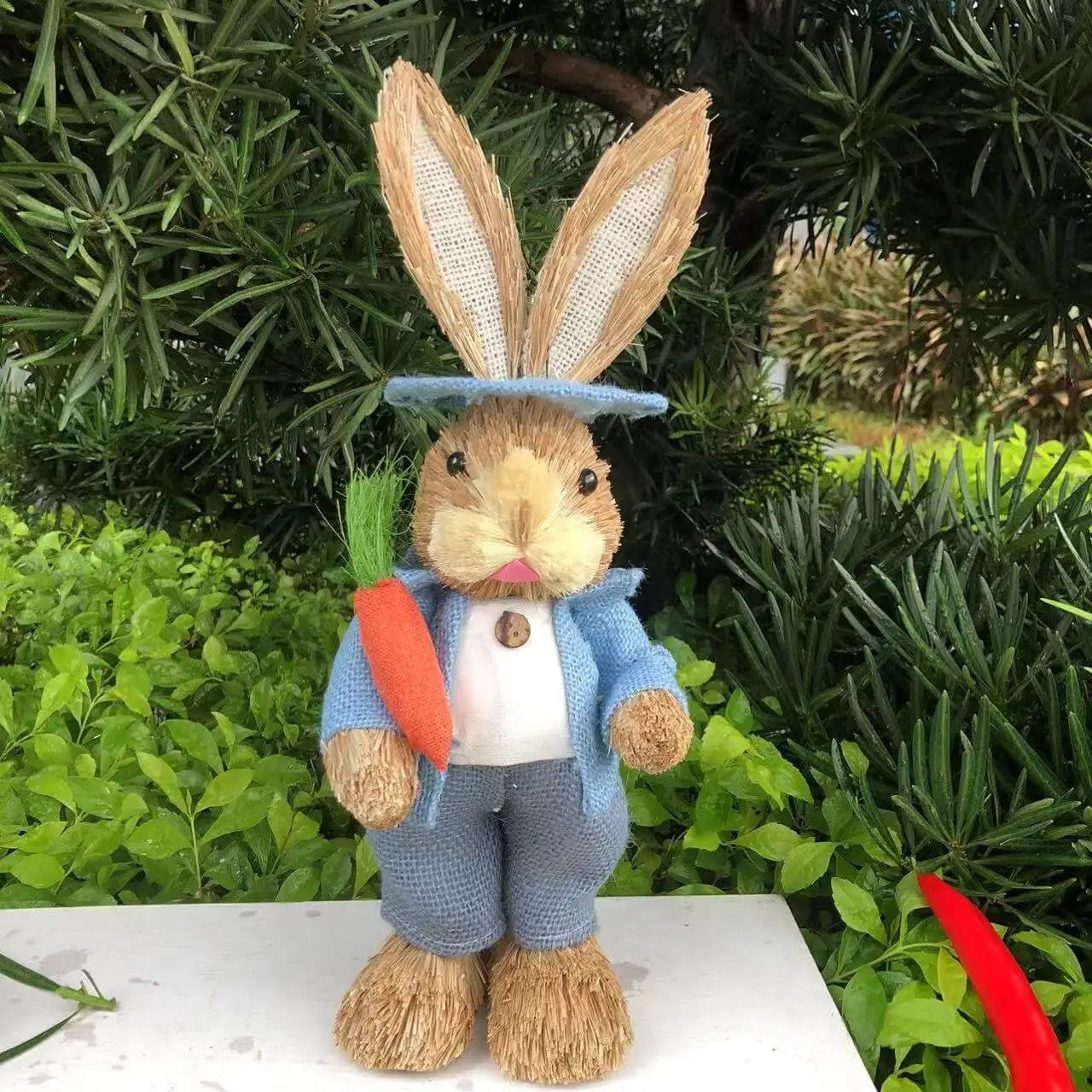 3D Handcrafted Cattail Easter Bunny | Eco-Friendly Woven Holiday Figurine