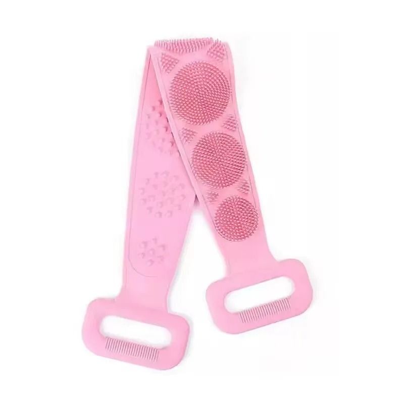 FlexClean Silicone Back Scrubber Shower Belt with Exfoliating Massage Brush