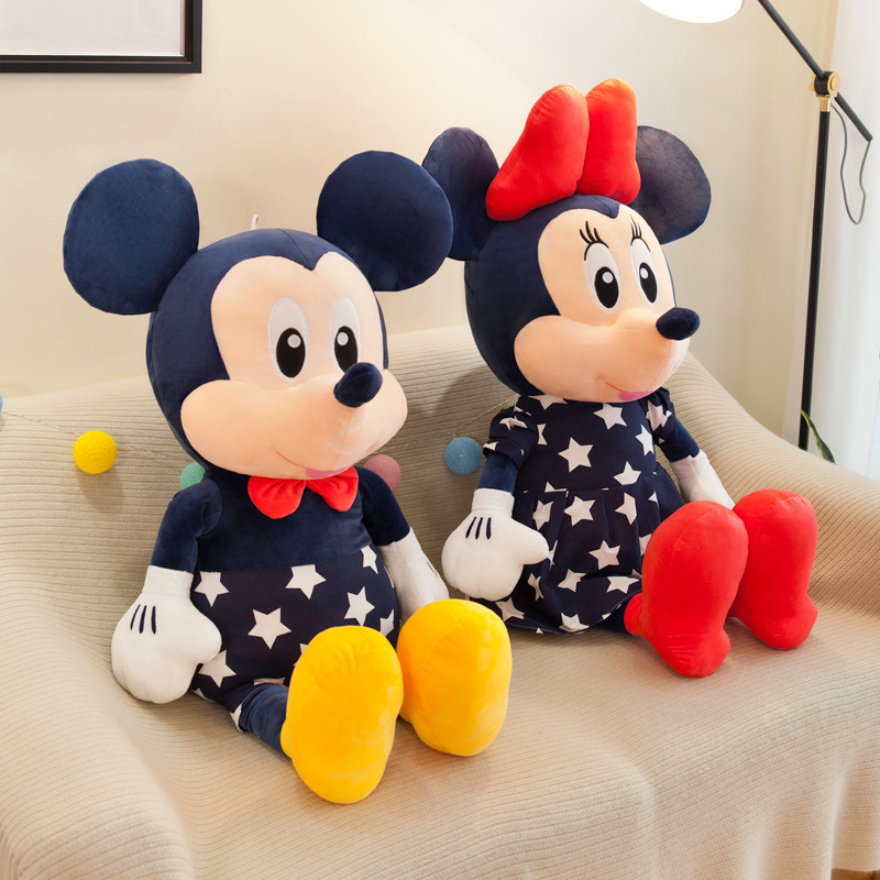 Disney Star Mickey Plush Toy & Minnie Doll Large Couple Mickey Mouse Playing with Childrens Pillow Doll, Soft Stuffed