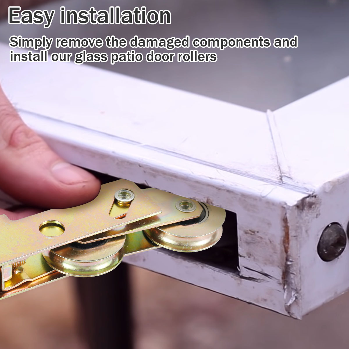 Double Wheel Sliding Patio Door Rollers, Sturdy Sliding Door Tandem Roller Assembly Kit with Ball Bearing for Window