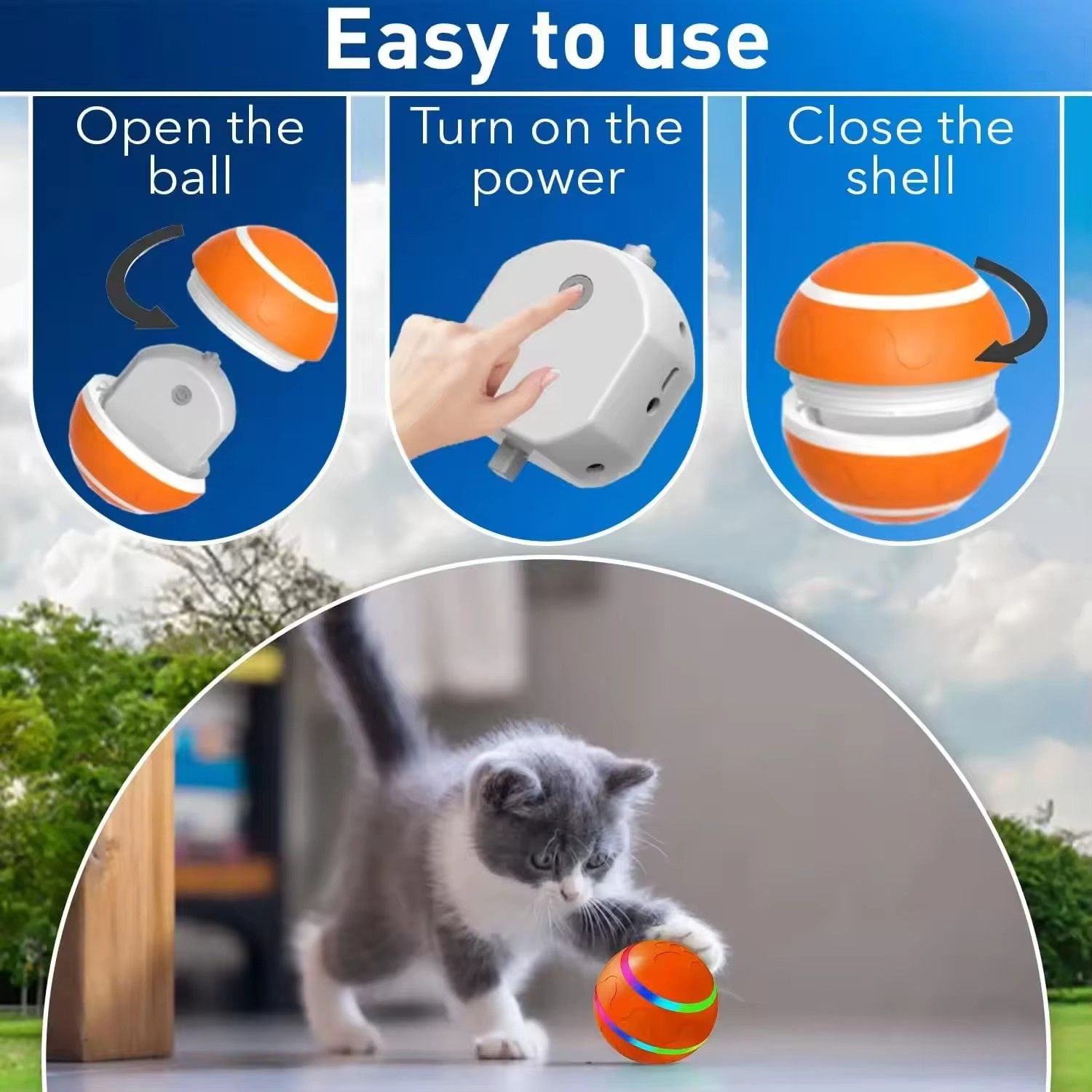 Waterproof Interactive Dog Ball with Remote Control, Rolling and Jumping Play