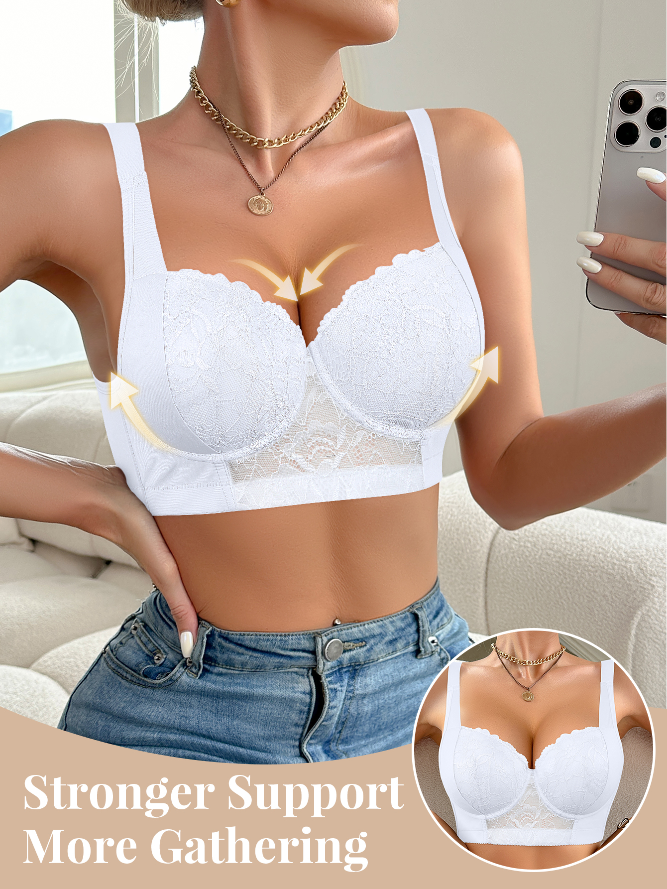Anti-Sagging Women's Bra, Comfortable and Gathered, Perfect for Daily Wear, Available in Multiple Colors