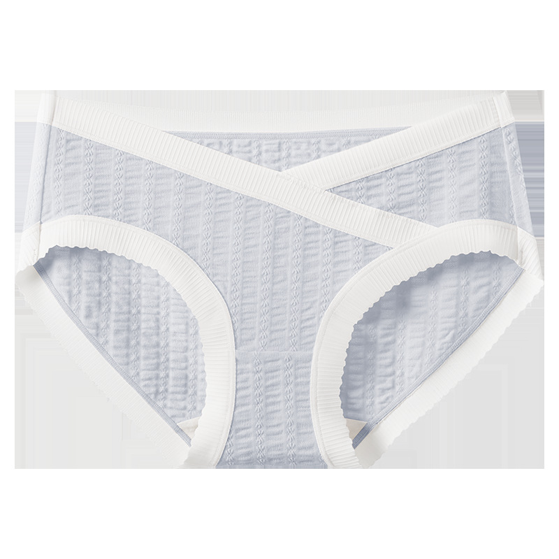 Traceless Ice Silk Pregnancy Panties, Cotton Jacquard Mid Waist V Shaped Briefs, Summer Maternity Breathable Underwear
