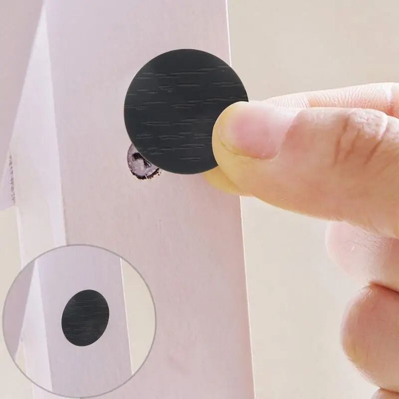 Self-Adhesive Screw Hole Covers | 54pc Furniture Finishing Stickers | Professional Wood Grain Camouflage Caps